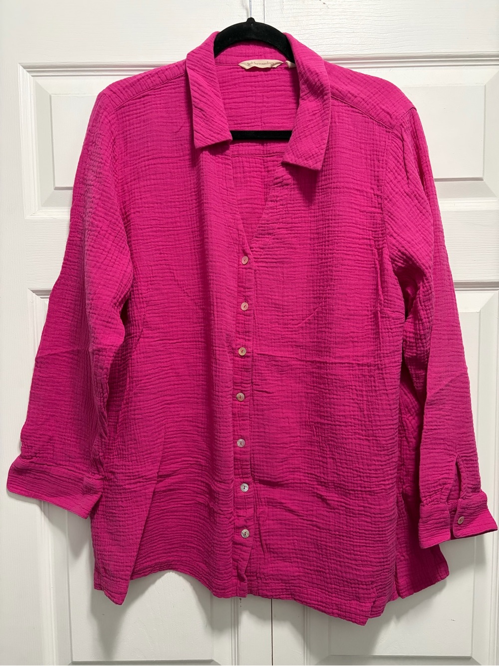Soft Surroundings Hot Pink Button-Up Top